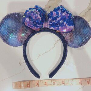 Hong Kong Disneyland 15th Anniversary Purple Blue Sequin Ears Limited Edition